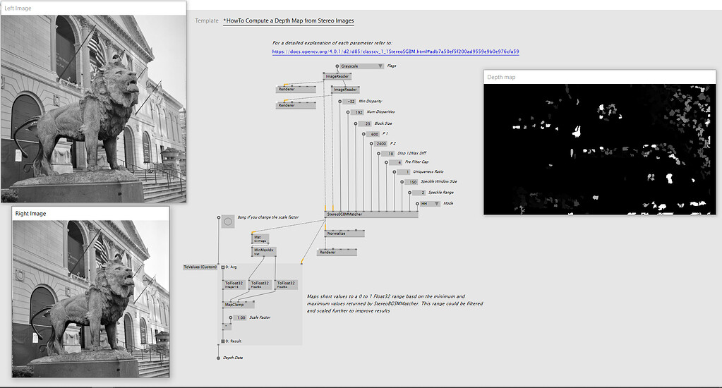 Computing depth map from stereo images - question - Forum